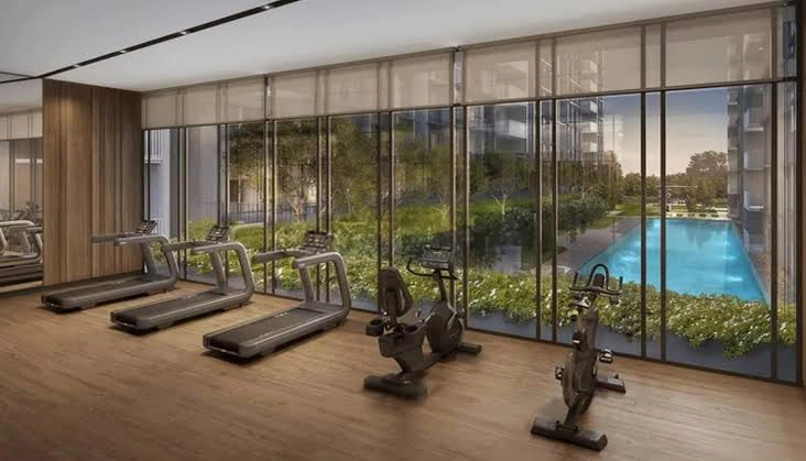 Artist's impression of the gym looking onto the pool